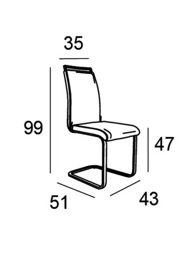 Silla de Comedor Kena Medidas Silla de Comedor Kena Medidas